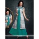 Sea Green Chanderi Cotton Party Wear Kurti