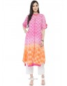 Orange And Pink Party Wear Kurti