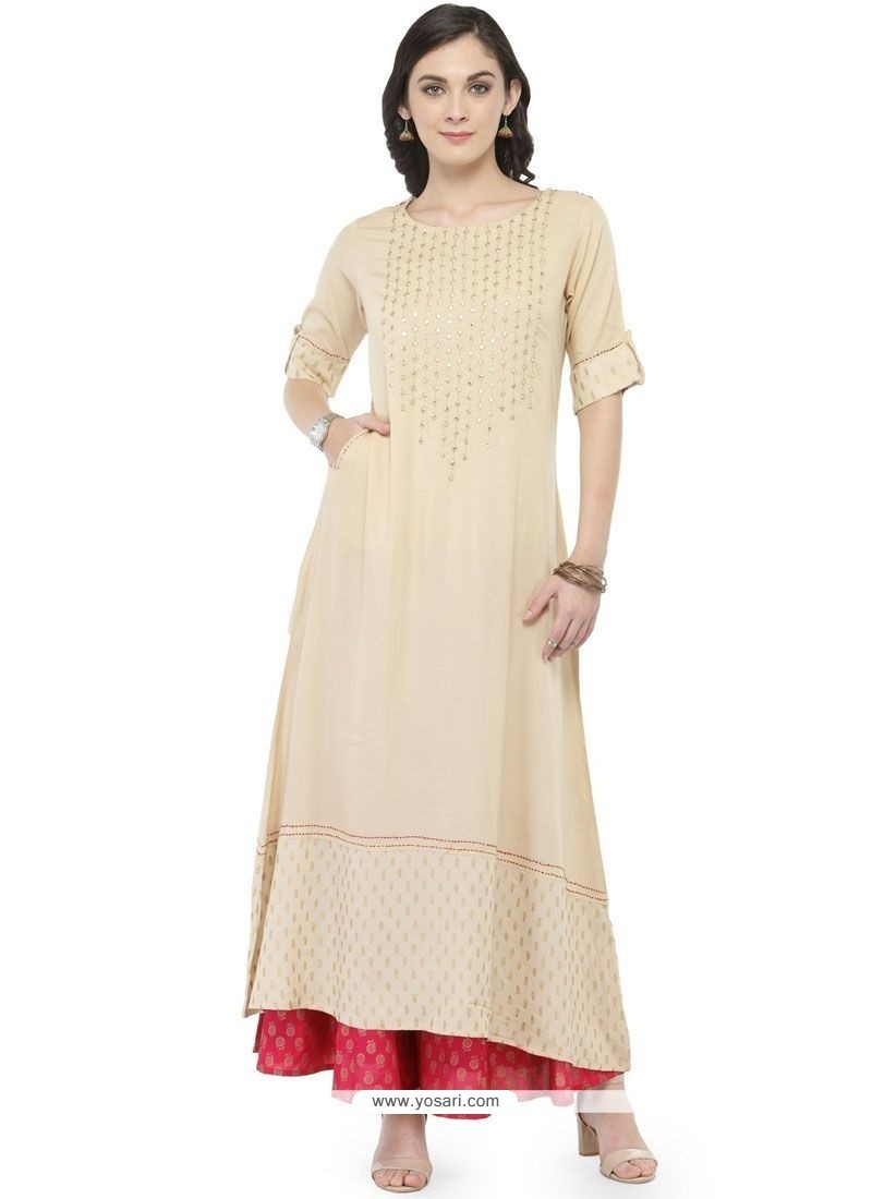 Buy Cream Party Wear Kurti | Party Wear Kurtis