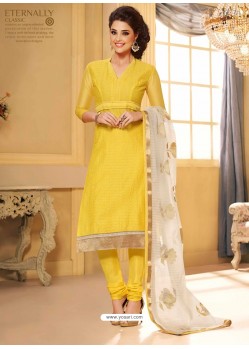 Yellow Chanderi Salwar Kameez