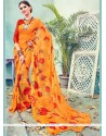 Satin Print Work Printed Saree