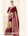 Faux Chiffon Maroon Classic Designer Saree