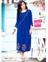 Rayon Blue Party Wear Kurti