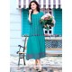 Print Work Sea Green Party Wear Kurti