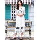 Rayon White Print Work Party Wear Kurti