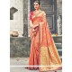 Orange Weaving Work Traditional Designer Saree