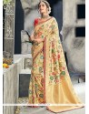 Art Silk Cream Traditional Designer Saree