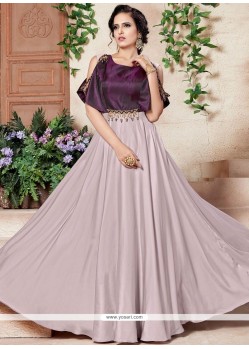 Lavender Tafeta Silk Designer Gown