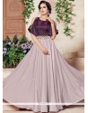 Lavender Tafeta Silk Designer Gown