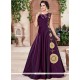 Tafeta Silk Purple Designer Gown