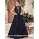 Tafeta Silk Navy Blue Cut Work Work Designer Gown