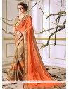 Lace Work Faux Georgette Designer Half N Half Saree