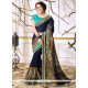 Faux Georgette Navy Blue Classic Designer Saree