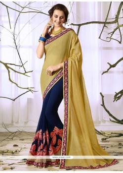 Faux Georgette Designer Half N Half Saree