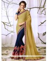 Faux Georgette Designer Half N Half Saree