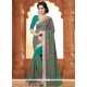 Green Patch Border Work Faux Georgette Classic Saree