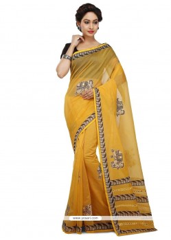 Yellow Resham Work Classic Saree