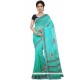 Aqua Blue Embroidered Work Saree