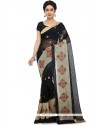 Resham Chanderi Cotton Classic Saree In Black