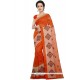 Orange Resham Work Chanderi Cotton Designer Saree