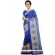 Blue Resham Work Chanderi Cotton Saree