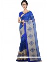 Blue Resham Work Chanderi Cotton Saree