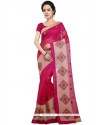 Magenta Resham Work Chanderi Cotton Classic Designer Saree