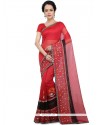 Chanderi Cotton Red Designer Saree