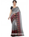 Chanderi Cotton Embroidered Work Saree