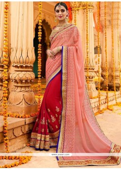 Fancy Fabric Half N Half Designer Saree