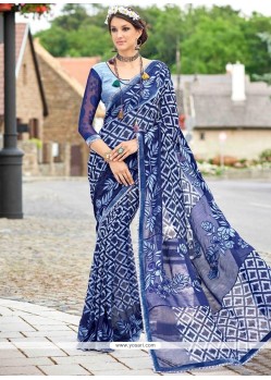 Faux Georgette Print Work Printed Saree