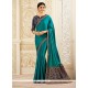 Prachi Desai Patch Border Work Sea Green Classic Designer Saree