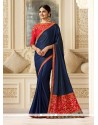 Prachi Desai Navy Blue Classic Saree