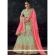 Sea Green Lace Work Lehenga Choli