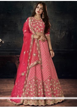 Resham Art Silk Lehenga Choli In Pink