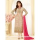 Ayesha Takia Resham Work Beige Faux Georgette Churidar Designer Suit