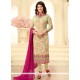 Ayesha Takia Beige Resham Work Churidar Designer Suit