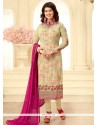 Ayesha Takia Beige Resham Work Churidar Designer Suit