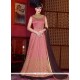 Embroidered Work Pink Art Silk Floor Length Anarkali Suit