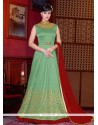 Art Silk Green Floor Length Anarkali Suit