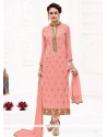 Faux Georgette Pink Churidar Designer Suit