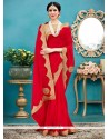 Embroidered Work Faux Georgette Classic Designer Saree