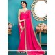 Faux Georgette Hot Pink Classic Saree