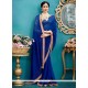 Faux Georgette Navy Blue Classic Saree