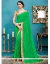 Green Patch Border Work Designer Saree