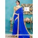 Faux Georgette Blue Classic Designer Saree