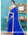 Faux Georgette Blue Classic Designer Saree