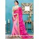 Hot Pink And Pink Designer Half N Half Saree