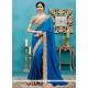 Blue Embroidered Work Classic Designer Saree