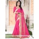 Pink Patch Border Work Faux Georgette Classic Saree